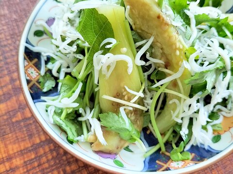 なすと三つ葉のかぼすしらす和え♪